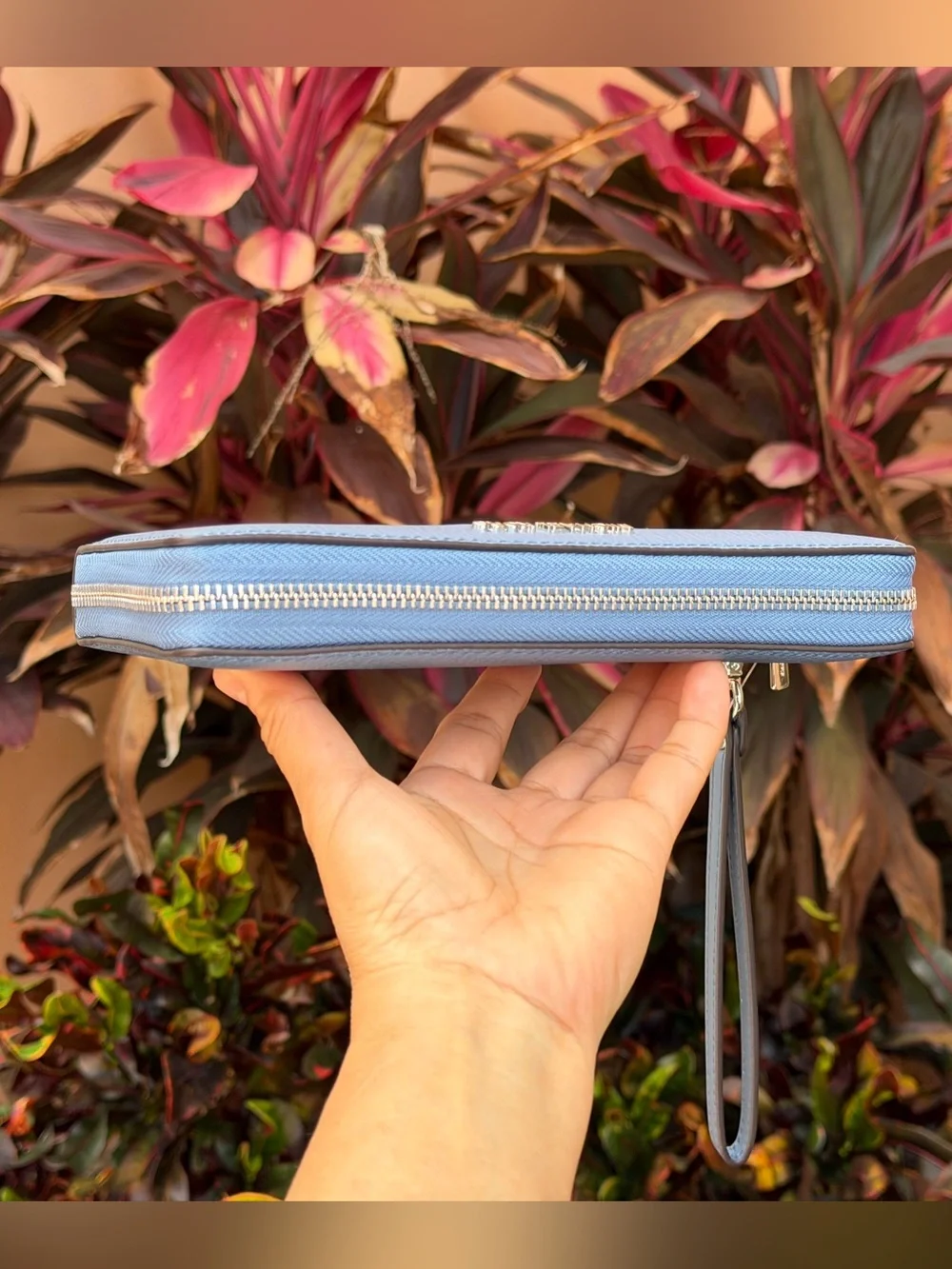 Michael Kors Jet Set Travel LG Continental Wallet Denim/Silver